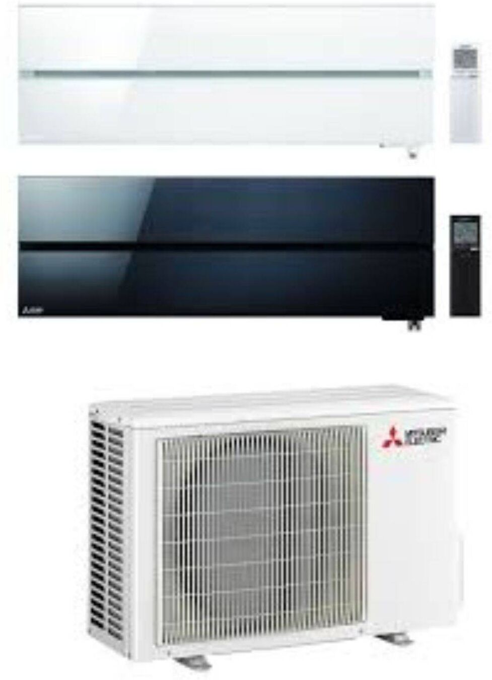 Mitsubishi Climatizzatore Dual Split Kirigamine MSZ-LN Nero+Bianco12+12 con MXZ-2F53VF Inverter R-32 Wi-Fi Classe A+++