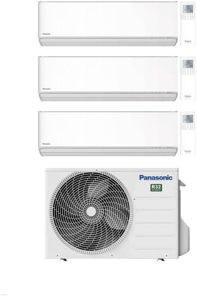 Panasonic Climatizzatore Trial Split Etherea White 9+9+9 con CU-3Z52TBE Inverter R-32 Wi-Fi Classe A++