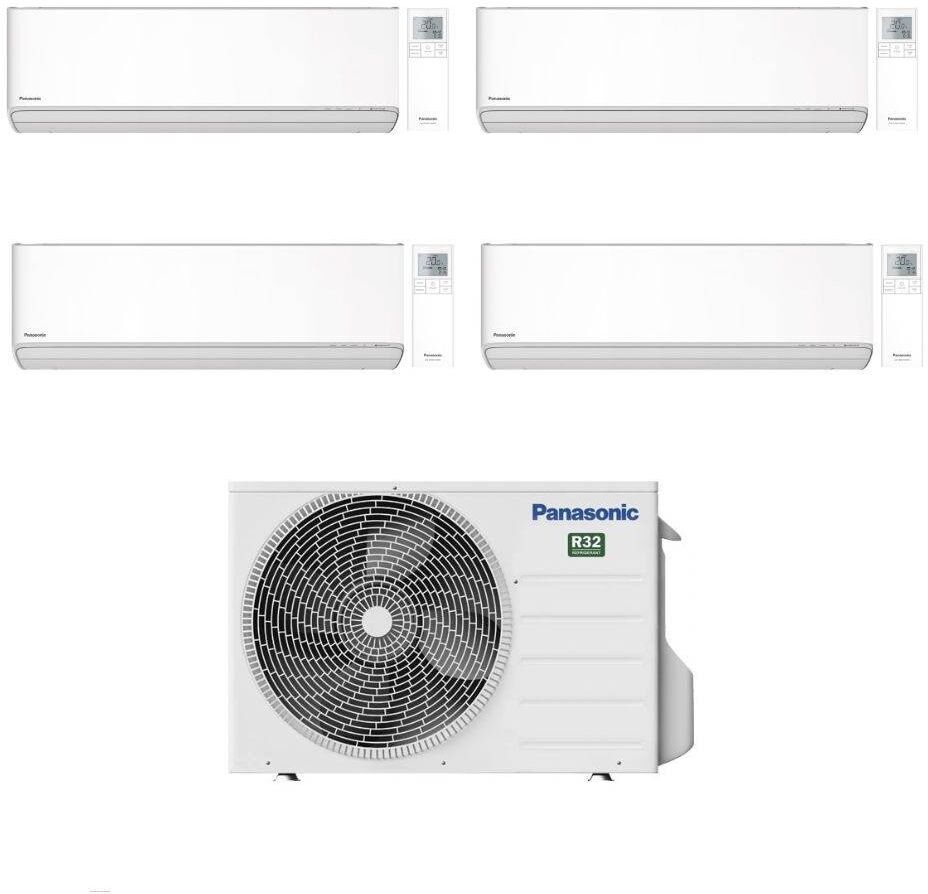 Panasonic Climatizzatore Quadri Split Etherea White 9+9+9+9 CU-4Z80TBE Inverter R-32 Wi-Fi Classe A++