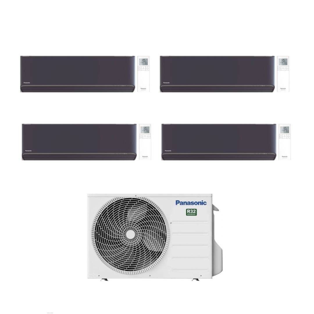 Panasonic Climatizzatore Quadri Split Etherea Dark 9+9+9+9 con CU-5Z90TBE Inverter R-32 Wi-Fi Classe A++