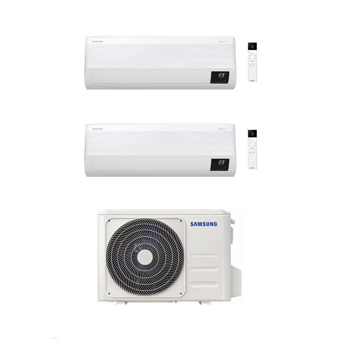 Samsung Climatizzatore Dual Split Windfree Elite 9+12 con AJ040TXJ2KG/EU Inverter R-32 Wi-Fi Classe A+++