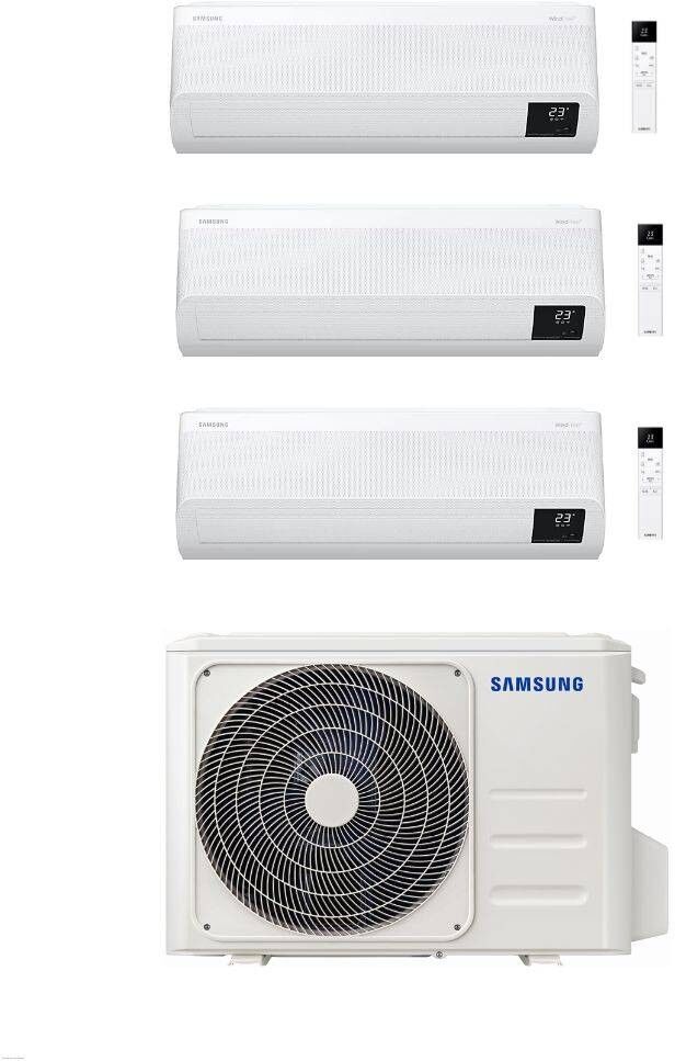 Samsung Climatizzatore Trial Split Windfree Elite 7+9+12 con AJ052TXJ3KG/EU Inverter R-32 Wi-Fi Classe A+++