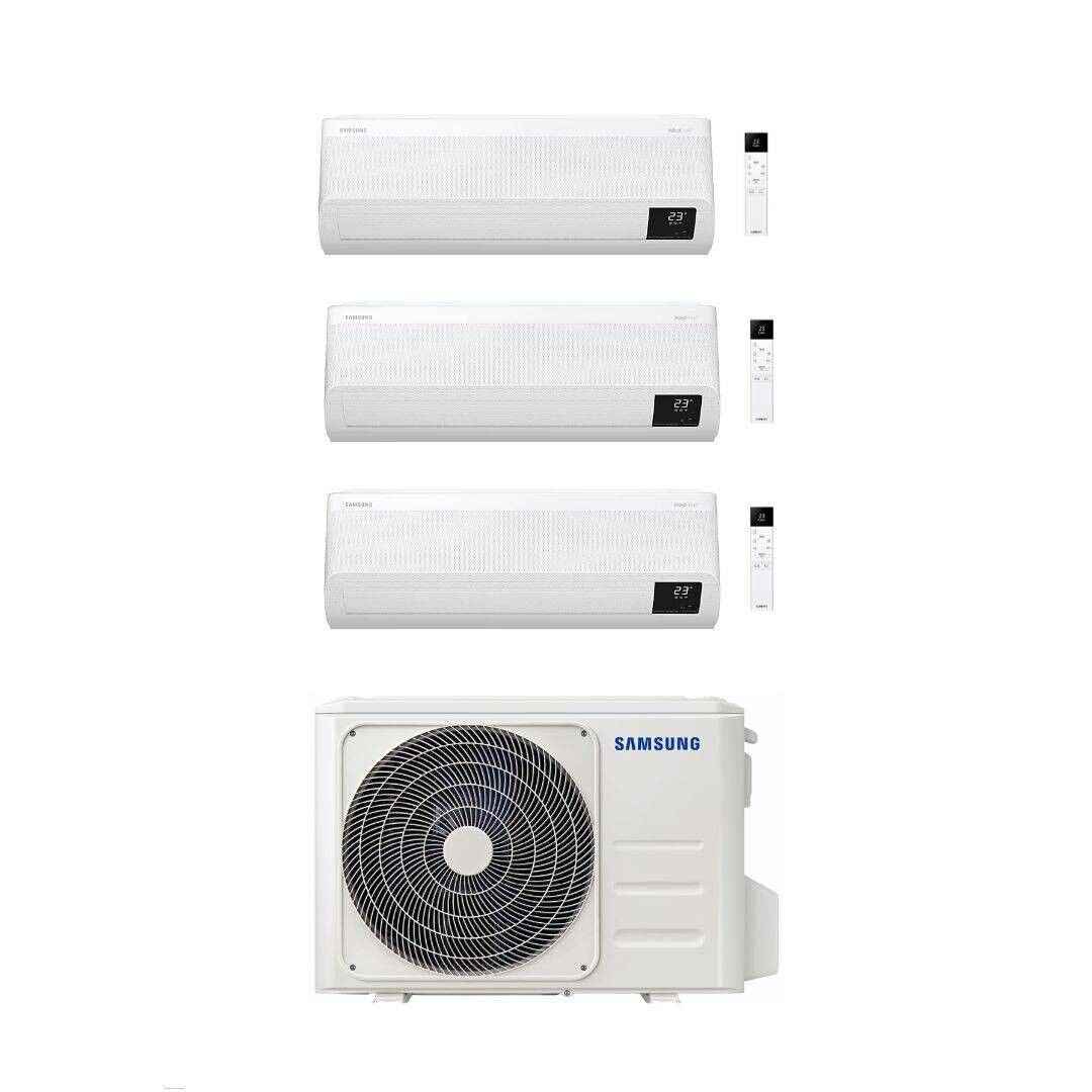 Samsung Climatizzatore Trial Split Windfree Elite 9+9+9 con AJ080TXJ4KG/EU Inverter R-32 Wi-Fi Classe A+++