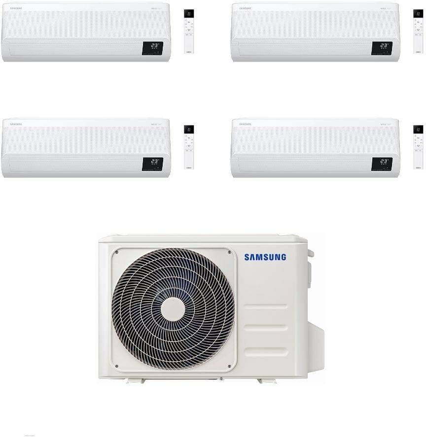 Samsung Climatizzatore Quadri Split Windfree Elite 7+7+7+12 con AJ080TXJ4KG/EU Inverter R-32 Wi-Fi Classe A++