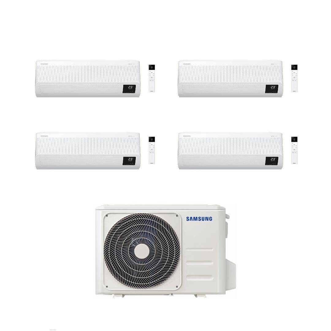 Samsung Climatizzatore Quadri Split Windfree Elite 7+7+12+12 con AJ080TXJ4KG/EU Inverter R-32 Wi-Fi Classe A+++