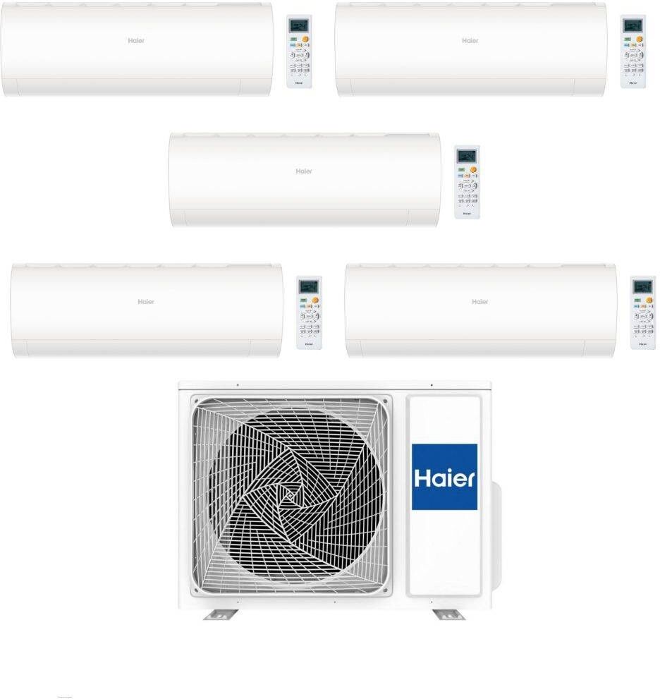 HAIER Climatizzatore Pentasplit Pearl 7+7+7+7+9 con 5U90S2SS5FA Inverter R-32 Wi-Fi Classe A++/A+