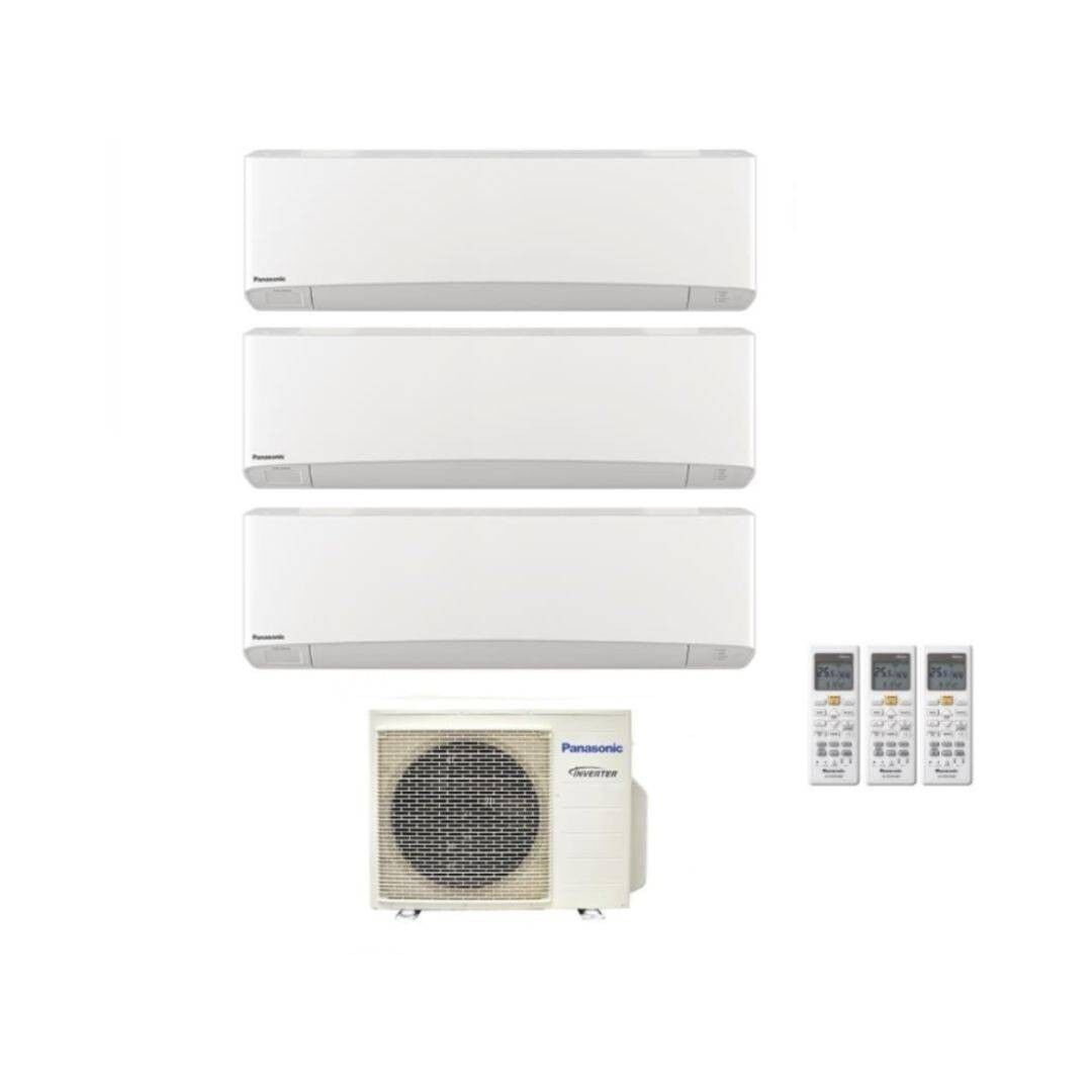 Panasonic Climatizzatore Trial Split Etherea White 9+12+12 con CU-3Z52TBE Inverter R-32 Wi-Fi Classe A++