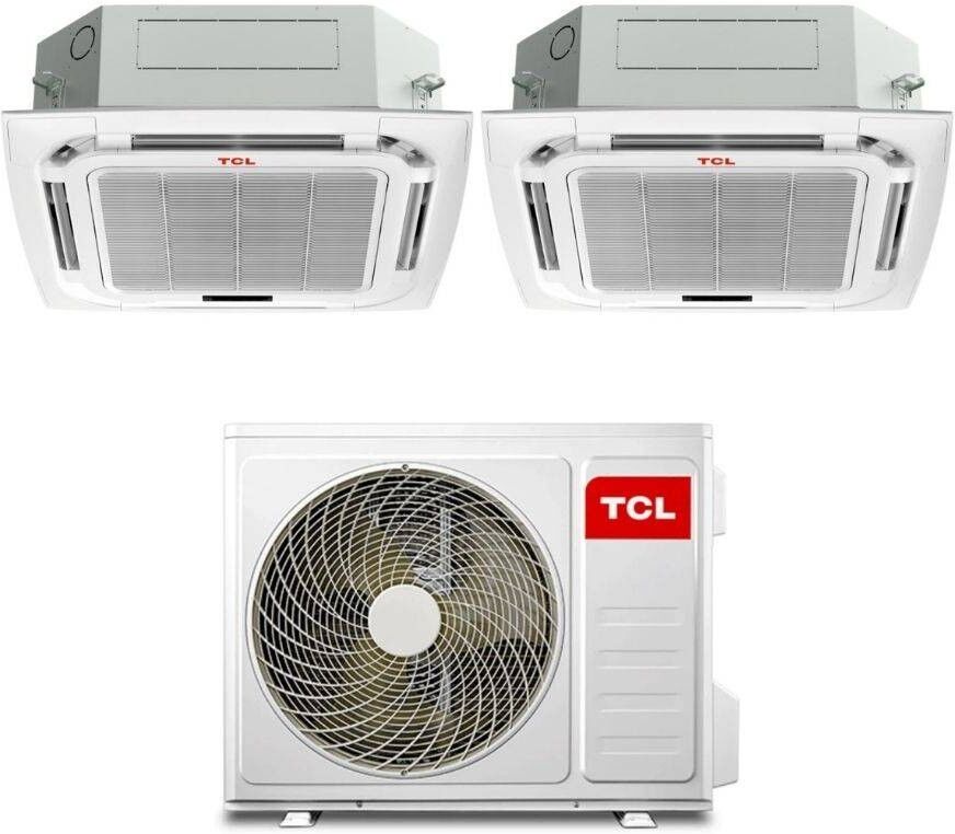 TCL Climatizzatore Inverter Dual Split a Cassetta 9+12 con MT1821 Wi-Fi R-32 Classe A++