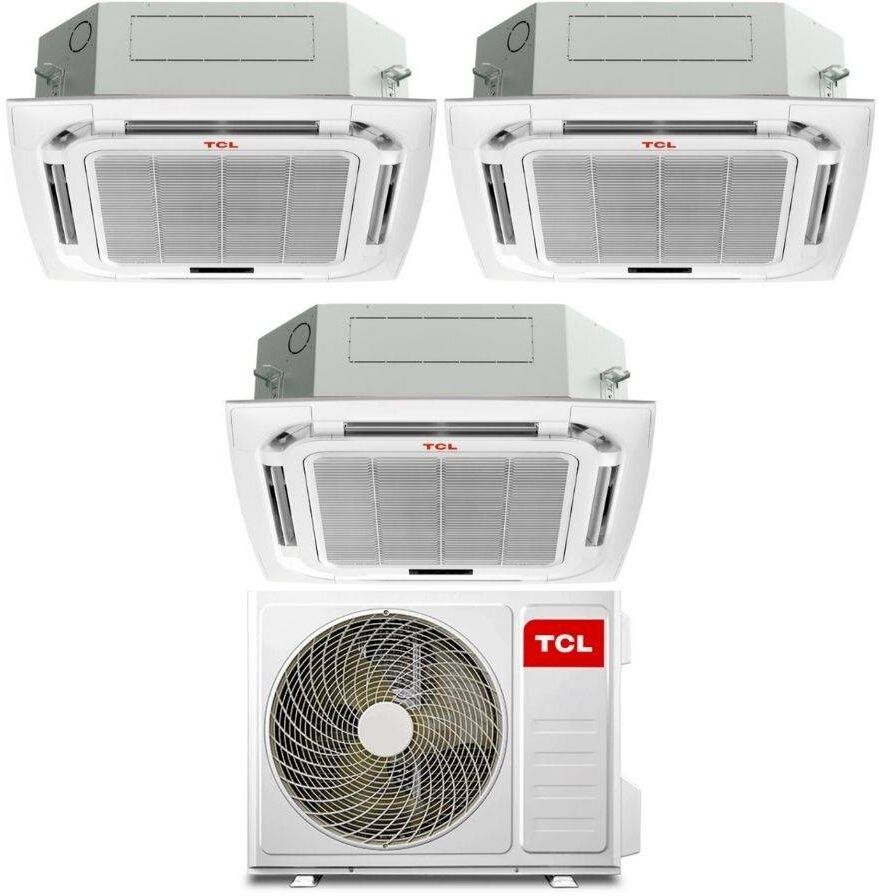 TCL Climatizzatore Inverter Trial Split a Cassetta 9+9+9 con MT2730 Wi-Fi R-32 Classe A++