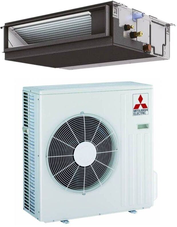 Mitsubishi Climatizzatore Monosplit Canalizzato PEAD-M71JA2 + SUZ-M71VA 24000 btu Media Prevalenza Inverter R-32 Wi-Fi Opt Class