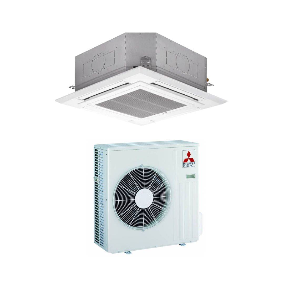 Mitsubishi Climatizzatore Monosplit a Cassetta 90x90 PLA-SM100EA+PUZ-SM100YKA-T 34000 btu Trifase Inverter R-32 Wi-Fi Opt Classe