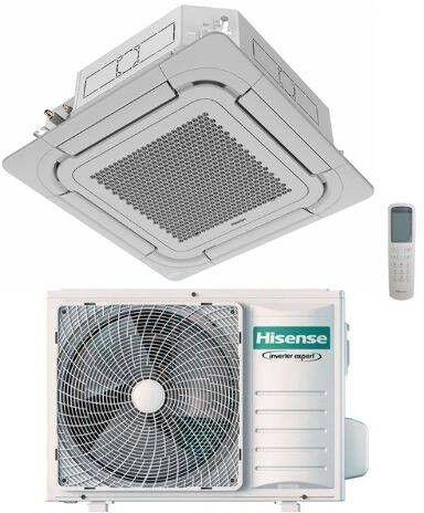 Hisense Climatizzatore Monosplit Serie Turbo Round-Flow a Cassetta 4 vie 90x90 Inverter R-32 Classe A++ 42000 btu Trifase