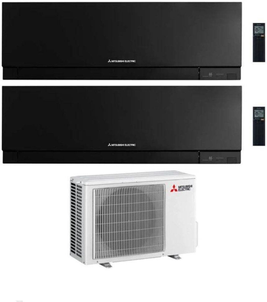 Mitsubishi Climatizzatore Dual Split Linea Kirigamine Zen MSZ-EF Nero 9+9 con MXZ-2F42VF3 Inverter R-32 Wi-Fi Classe A+++