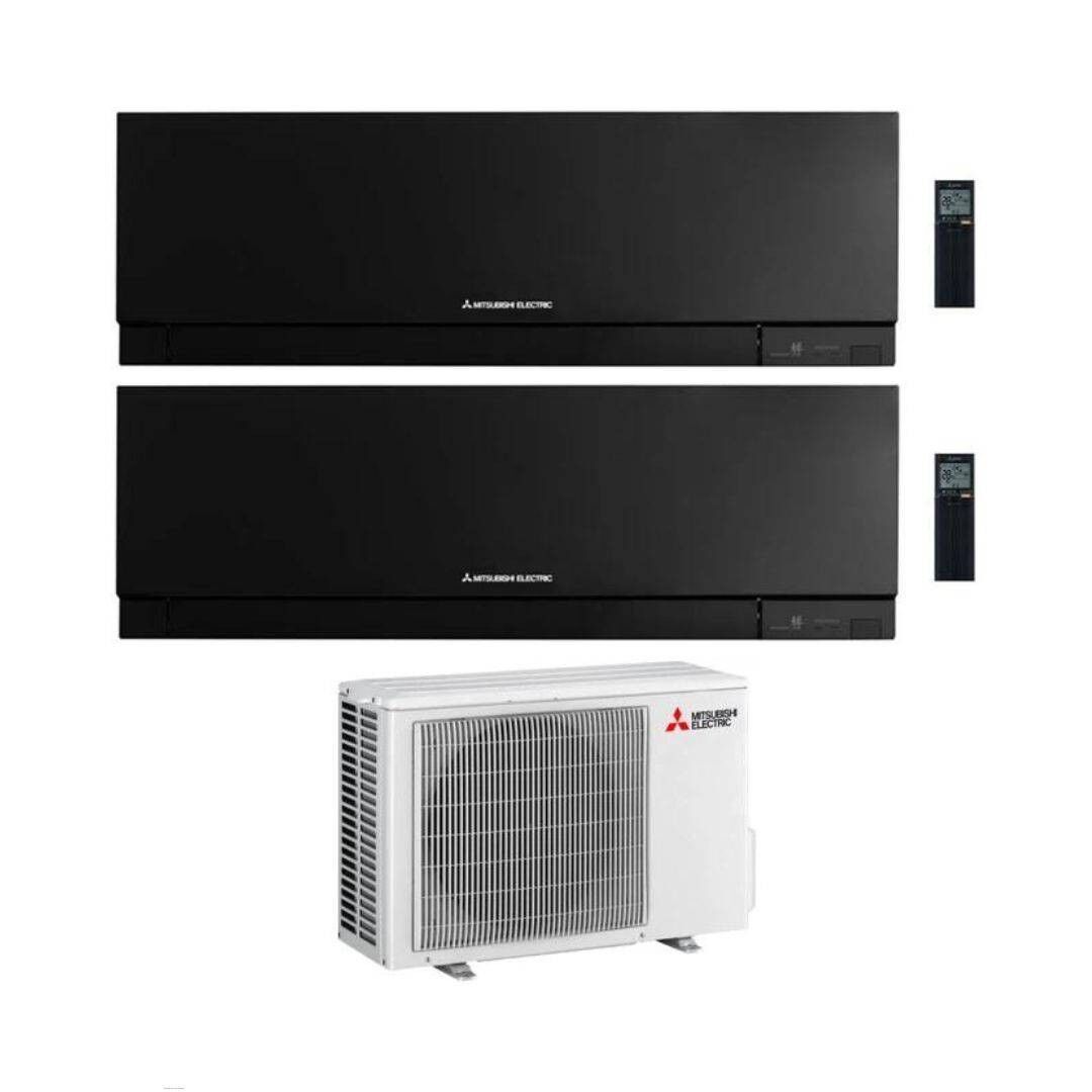 Mitsubishi Climatizzatore Dual Split Linea Kirigamine Zen MSZ-EF Nero 9+9 con MXZ-2F53VF Inverter R-32 Wi-Fi Classe A+++