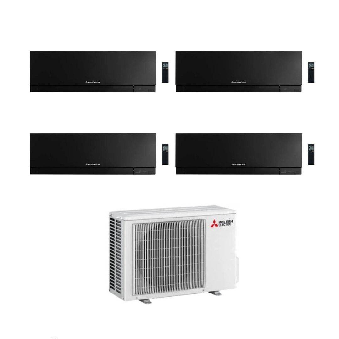 Mitsubishi Climatizzatore Quadri Split Kirigamine Zen MSZ-EF Nero 9+9+9+12 con MXZ-4F72VF Inverter R-32 Wi-Fi Classe A++