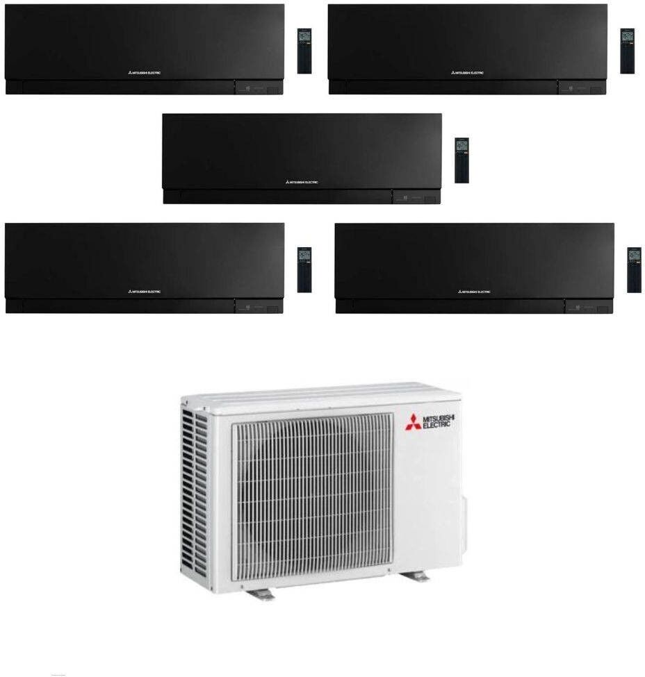 Mitsubishi Climatizzatore Penta Split Kirigamine Zen MSZ-EF Nero 9+9+9+12+12 con MXZ-5F102VF Inverter R-32 Wi-Fi Classe A++