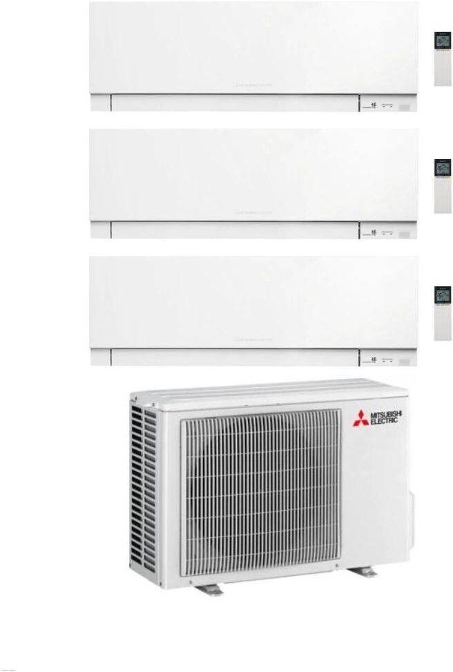 Mitsubishi Climatizzatore Trial Split Linea Kirigamine Zen MSZ-EF Bianco 9+9+9 con MXZ-3F54VF Inverter R-32 Wi-Fi Classe A+++