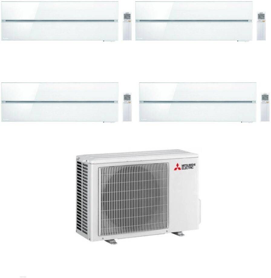 Mitsubishi Climatizzatore Quadri Split Kirigamine MSZ-LN Bianco 9+9+9+9 con MXZ-4F72VF4 Inverter R-32 Wi-Fi Classe A++