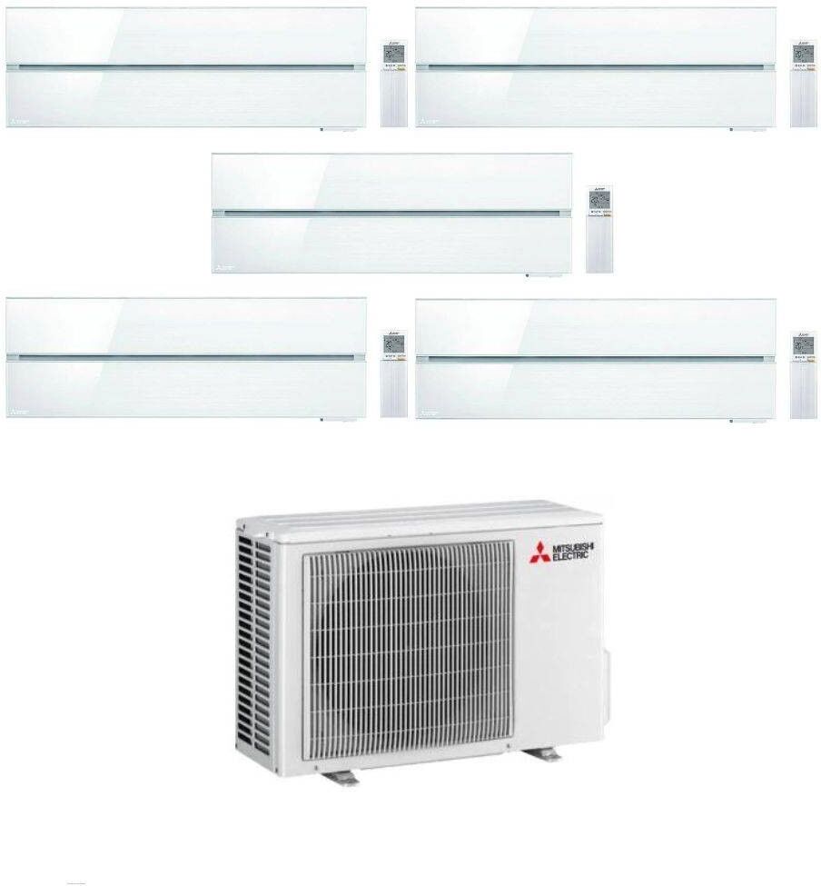 Mitsubishi Climatizzatore Penta Split Kirigamine MSZ-LN Bianco 9+9+9+9+9 con MXZ-5F102VF Inverter R-32 Wi-Fi Classe A++