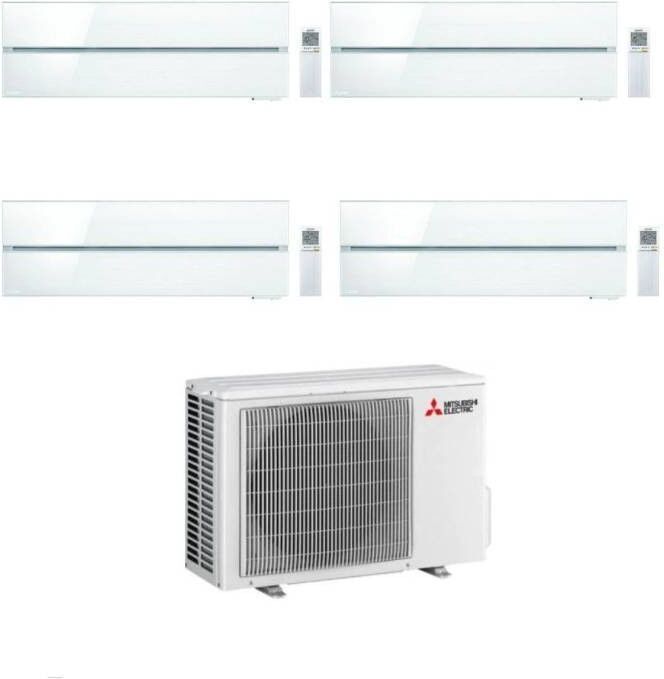 Mitsubishi Climatizzatore Quadri Split Kirigamine MSZ-LN Bianco 9+12+12+12 con MXZ-6F122VF Inverter R-32 Wi-Fi Classe A++