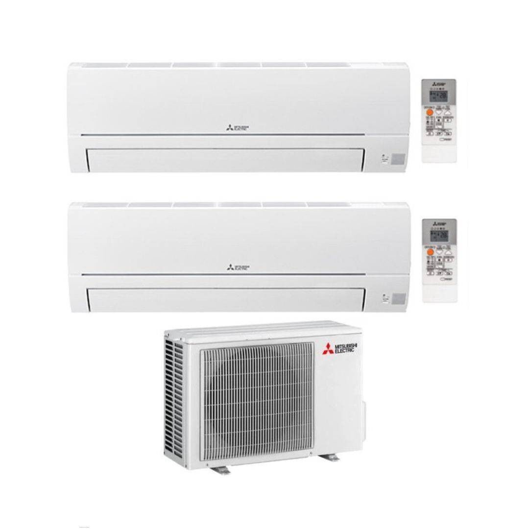 Mitsubishi Climatizzatore Dual Split Linea Smart MSZ-HR 12+12 con MXZ-3HA50VF con Inverter R-32 Wi-Fi Opt. Classe A++