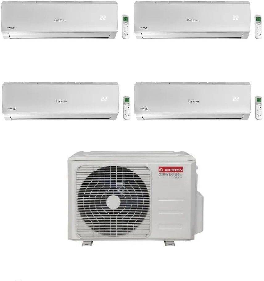 Ariston Climatizzatore QuadriSplit Alys R 32 9+9+9+18 con QUAD110XD0C-O Inverter Wi-Fi Optional Classe A++