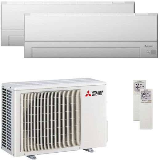 Mitsubishi Condizionatore Mitsubishi Electric Serie Bt Dual Split 9000+12000 Btu R32 Inverter A++ Wifi Unità Esterna 5.3 Kw (MXZ-2F53VF3-E2/MSZ-BT25VGK-E3_1/MSZ-BT35VGK-E3_1)