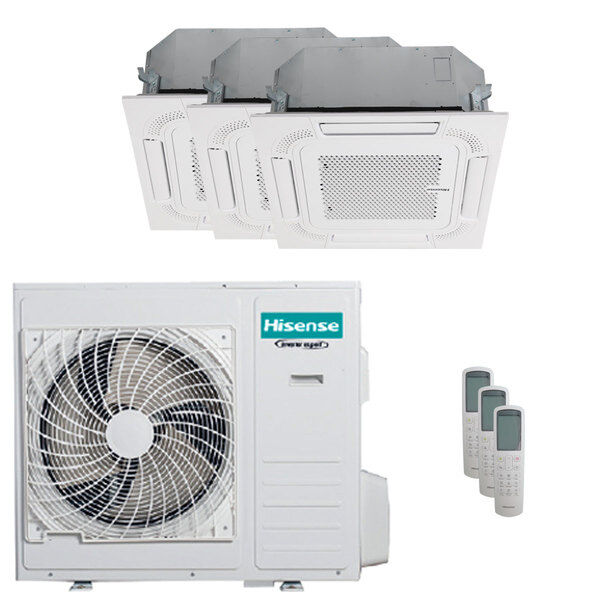 Condizionatore Hisense Cassetta Act Trial Split 18000+18000+18000 Btu Inverter A++ Unità Esterna 10 Kw (4AMW105U4RAA/ACT52UR4RCC8_3)