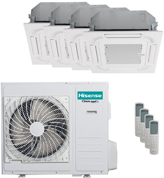 Condizionatore Hisense Cassetta Act Quadri Split 9000+12000+12000+18000 Btu Inverter A++ Unità Esterna 10 Kw (4AMW105U4RAA/ACT26UR4RCC8_1/ACT35UR4RCC8_2/ACT52UR4RCC8_1)