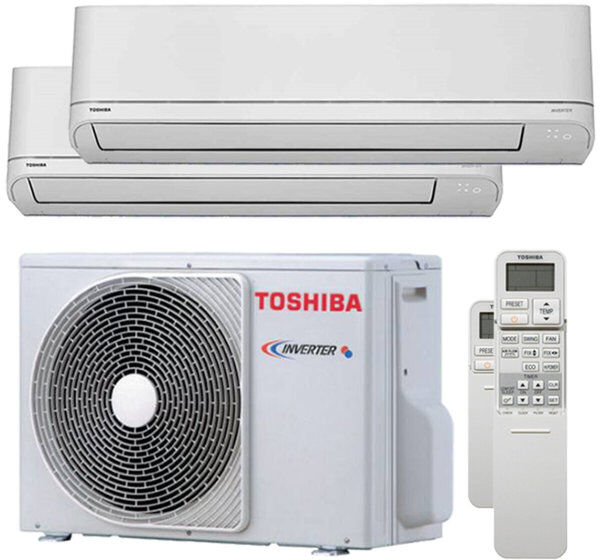 Condizionatore Toshiba Shorai R32 Dual Split 5000+5000 Btu Inverter A Esterna 3,3 Kw (RAS-2M10U2AVG-E-RAS-M05PKVSG-E-2)