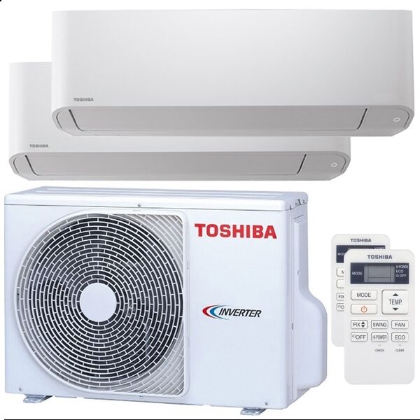 Toshiba Condizionatore Toshiba Seiya Dual Split 5000+9000 Btu Inverter A++ Unità Esterna 4,0 Kw (RAS-2M14U2AVG-E-RAS-B05J2KVG-E-2-653565)