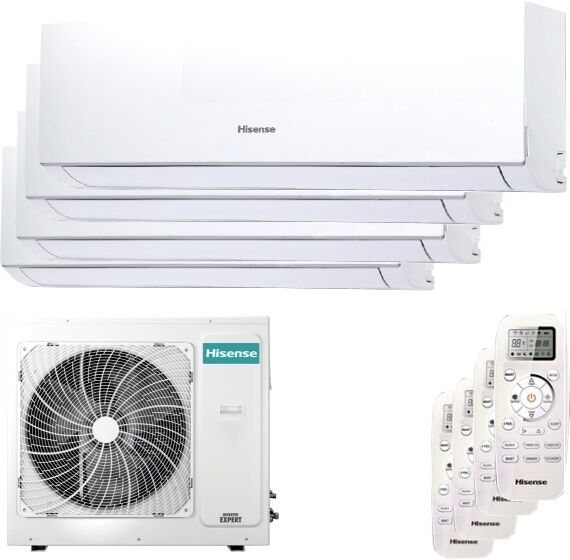 Hisense Condizionatore Hisense New Comfort Quadri Split 9000+9000+9000+9000 Btu Inverter A++ Unità Esterna 8,0 Kw (4AMW81U4RAA-DJ25VE0AG-4)