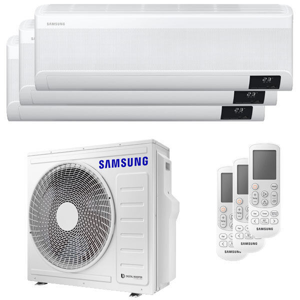 Samsung Condizionatore Samsung Windfree Avant Trial Split 12000+12000+12000 Btu Inverter A++ Wifi Unità Esterna 6,8 Kw (AJ068TXJ3KG/EU-AR12TXEAAWKNEU-3)