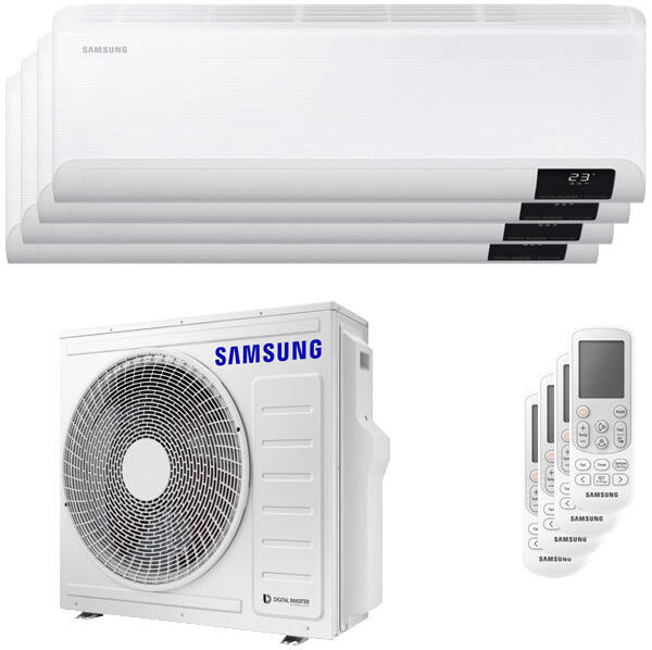 Condizionatore Samsung Cebu Wi-Fi Quadri Split 7000+9000+9000+9000 Btu Inverter A++ Wifi Unità Esterna 8,0 Kw (AJ080TXJ4KG/EU-AR07TXFYAWKNEU-4-602811)