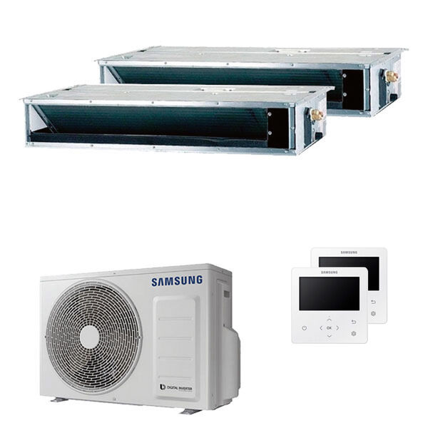 Samsung Condizionatore Samsung Canalizzabile Dual Split 12000+12000 Btu Inverter A+++ Unità Esterna 5,0 Kw (AJ050TXJ2KG/EU-AJ035TNLDEG/EU-2)