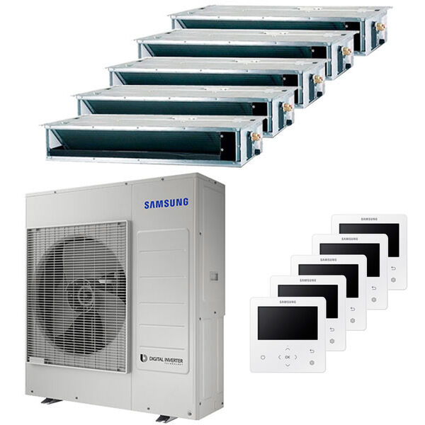 Samsung Condizionatore Samsung Canalizzabile Penta Split 9000+9000+9000+9000+18000 Btu Inverter A++ Unità Esterna 10,0 Kw (AJ100TXJ5KG/EU-AJ026TNLDEG/EU-5-007CA6)