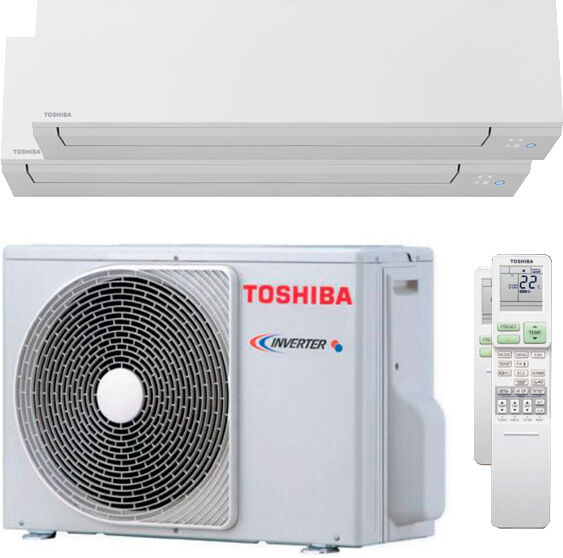 Toshiba Condizionatore Toshiba Shorai Edge Dual Split 5000+16000 Btu Inverter A+ Wifi Unità Esterna 5,2 Kw (RAS-2M18U2AVG-E-RAS-M05N4KVSG-E-2)