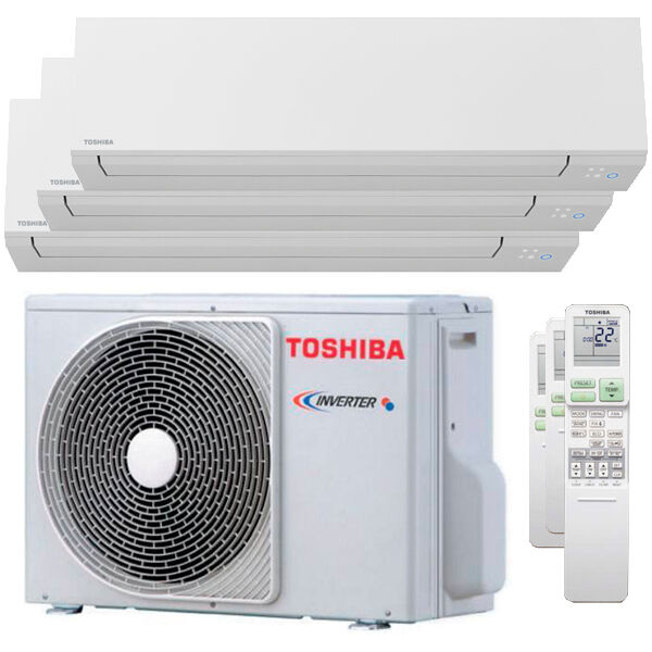 Toshiba Condizionatore Toshiba Shorai Edge Trial Split 5000+5000+5000 Btu Inverter A++ Wifi Unità Esterna 5,2 Kw (RAS-3M18U2AVG-E-RAS-M05N4KVSG-E-3)