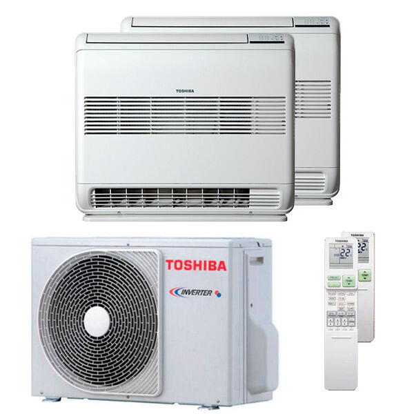 Toshiba Condizionatore Toshiba Console J2 Dual Split 9000+9000 Btu Inverter A++ Unità Esterna 4,0 Kw (RAS-2M14U2AVG-E-RAS-B10J2FVG-E-2)