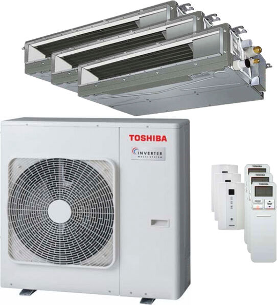 Toshiba Condizionatore Toshiba Canalizzabile U2 Trial Split 7000+9000+22000 Btu Inverter A++ Unità Esterna 7,5 Kw (RAS-3M26U2AVG-E-RAS-M07U2DVG-E-3-FEC485)