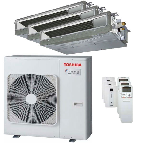 Toshiba Condizionatore Toshiba Canalizzabile U2 Trial Split 9000+9000+24000 Btu Inverter A+ Unità Esterna 8,0 Kw (RAS-4M27U2AVG-E-RAS-M10U2DVG-E-3)