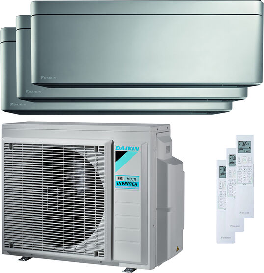 Daikin Condizionatore Daikin Stylish Trial Split 9000+9000+12000 Btu Inverter A++ Wifi Unità Esterna 6,8 Kw (3MXM68N-FTXA25BS-3)