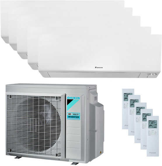 Daikin Condizionatore Daikin Perfera Wall Penta Split 7000+9000+9000+9000+18000 Btu Inverter A++ Wifi Unità Esterna 9 Kw (5MXM90N9-FTXM20R-5-6F9D32)