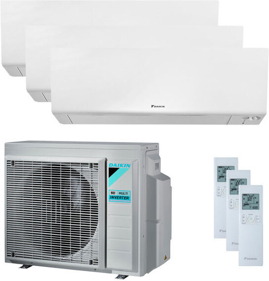 Daikin Condizionatore Daikin Perfera Wall Trial Split 12000+15000+18000 Btu Inverter A++ Wifi Unità Esterna 8,0 Kw (4MXM80N9-FTXM35R-3-FED625)