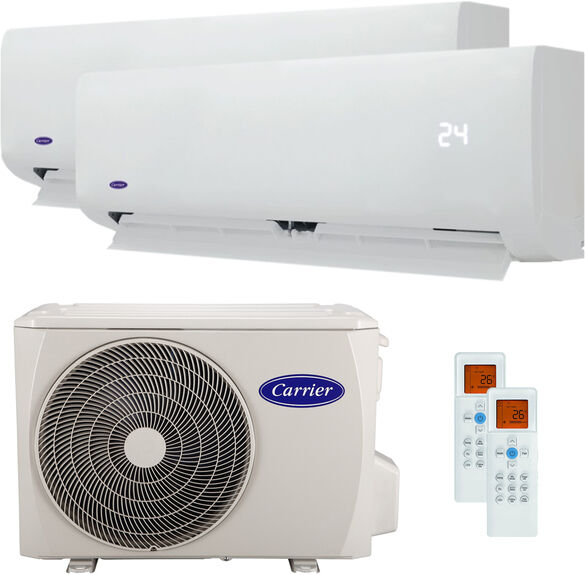 Condizionatore Carrier 42qhg Dual Split 7000+12000 Btu Inverter A++ Esterna 4 Kw (38QUS014D8S2-42QHG007-12D8S)