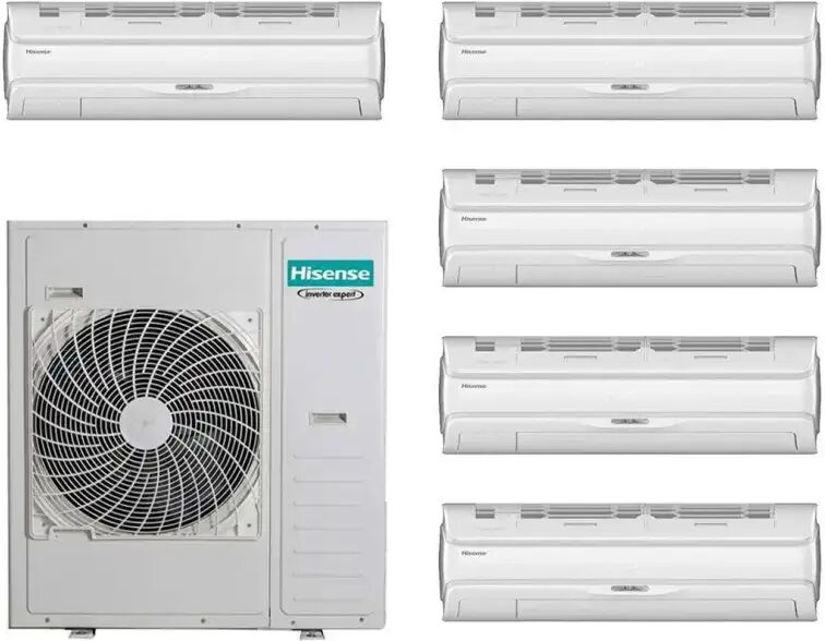 Hisense Climatizzatore Silentium Pro Penta Split 9000+9000+9000+9000+12000 Btu Inverter 5amw125u4rta R32