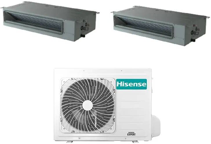 Hisense Condizionatore Climatizzatore Con Inverter Canalizzato Dual Split 9+12 Btu In A++ 2amw52u4rxc