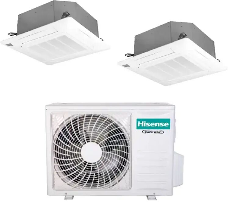 Hisense Condizionatore Con Inverter A Cassetta 4 Vie Dual Split 12000+18000 Btu In A++ Con R32 3amw62u4rjc