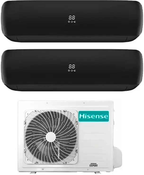 Hisense Climatizzatore Inverter Apple Pie Pro Black Edition Wi-Fi Dual Split 12000+12000 Btu 2amw52u4rxc R-32 A++