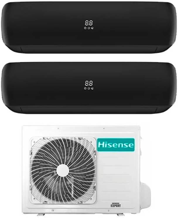 Hisense Climatizzatore Inverter Apple Pie Pro Black Edition Wi-Fi Dual Split 12000+12000 Btu 3amw62u4rjc R-32 A++